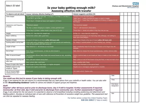 Breastfeeding assessment tool