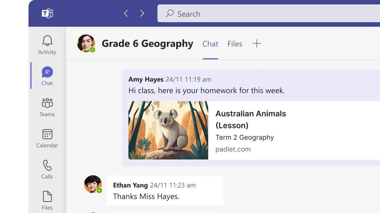 Padlet embedded in a learning management system