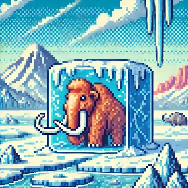 An illustration of an object frozen in place