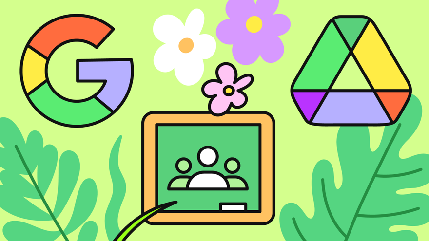 Google Classroom and Google Drive sharing options in Padlet